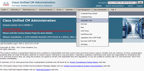 Select Application User Select Application User